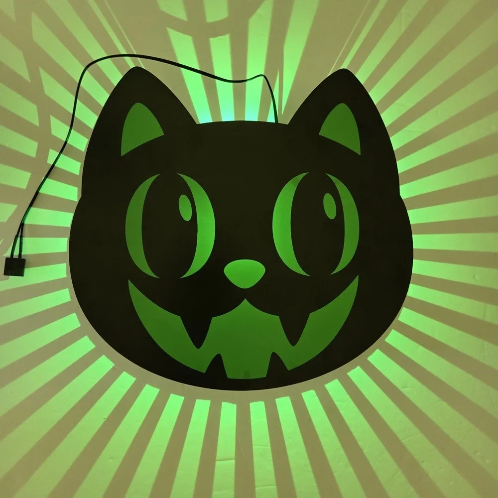 Ashland Radiant Shadows Black Cat Halloween LED Green Light Projector NEW